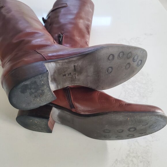 Sesto Mieucci Made in Italy Chestnut Brown Leather Riding Style Boot sz 10 - Picture 11 of 14